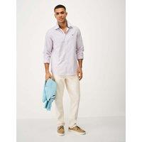 Crew Clothing Regular Fit Pure Cotton Striped Oxford Shirt Light Pink Mix