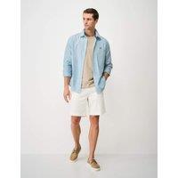 Crew Clothing Regular Fit Pure Cotton Striped Oxford Shirt Light Blue