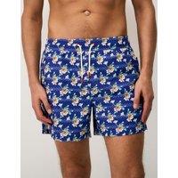 Crew Clothing Tropical Print Swim Shorts Blue Mix