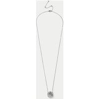 M&S Long Puff Circle Pendant Necklace Silver