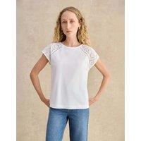 HOBBS Pure Cotton Broderie top White