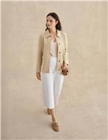 HOBBS Pure Cotton Slub V-Neck T-Shirt Pink