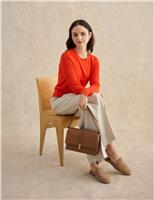 HOBBS Textured Crew Neck Jumper Orange