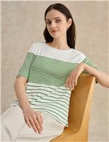 HOBBS Pure Cotton Striped T-Shirt Multi