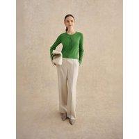 HOBBS Textured Button Front Cardigan Green