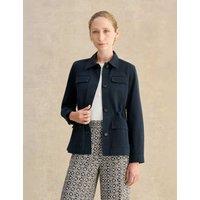 HOBBS Pure Cotton Collared Utility Jacket Navy