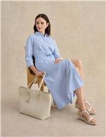 Cotton Rich Striped Midi Shirt Dress