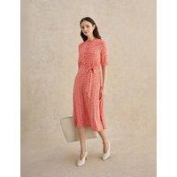 HOBBS Jersey Geometric Knee Length Tea Dress Red Mix