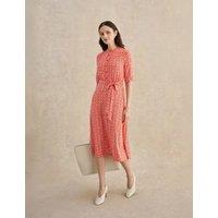 HOBBS Jersey Geometric Knee Length Tea Dress Red Mix