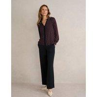 HOBBS Elasticated Waist Wide Leg Trousers Black