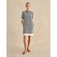 HOBBS Geometric Mini Shift Dress Navy Mix