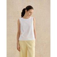 HOBBS Pure Cotton Button Detail Vest Top White
