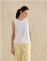 HOBBS Pure Cotton Button Detail Vest Top White