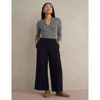 HOBBS Straight Leg Cropped Trousers Navy