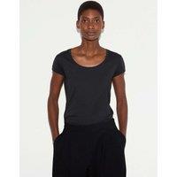 Jigsaw Pure Cotton Scoop Neck T-Shirt Black