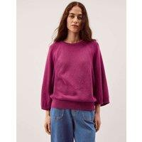 Monsoon Cotton Rich Wide Sleeve Jumper Pink