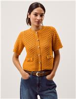 Pure Cotton Textured Cardigan