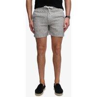 Superdry & Co Pure Linen Striped Lightweight Shorts Blue Mix
