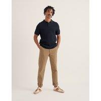 Seasalt Cornwall Pure Cotton Textured Knitted Polo Shirt Navy
