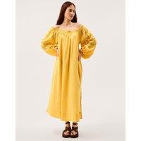 Monsoon Pure Cotton Bandeau Midi Dress Yellow