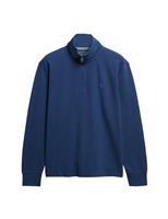 Superdry & Co Pure Cotton Ribbed Half Zip Jumper Blue