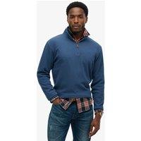 Superdry & Co Pure Cotton Ribbed Half Zip Jumper Blue