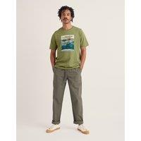 Seasalt Cornwall Pure Cotton Coastal Graphic T-Shirt Green Mix
