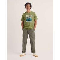 Seasalt Cornwall Pure Cotton Coastal Graphic T-Shirt Green Mix