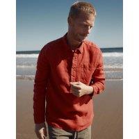 Seasalt Cornwall Pure Linen Textured Shirt Red