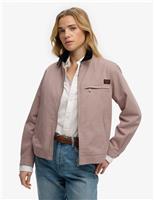 Superdry & Co Cotton Rich Cord Collar Harrington Jacket Pink