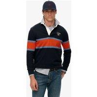 Superdry & Co Pure Cotton Striped Rugby Shirt Navy