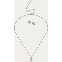 M&S 14ct Gold Plated Necklace and Earrings Gold