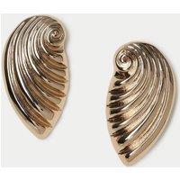 M&S Shell Stud Earrings Gold