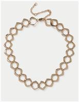 Gold Tone Diamond Chain Necklace