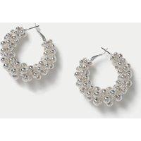 M&S Bobble Chunky Hoop Earrings Silver