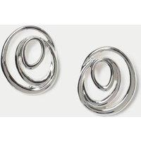 M&S Molten Circle Stud Earrings Silver