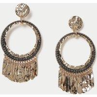 M&S Open Drop Tassel Earrings Gold Mix