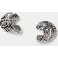M&S Ridge Swirl Stud Earrings Silver