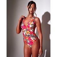 South Beach Tummy Control Printed Wrap Swimsuit Multi