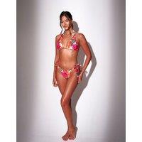 South Beach Animal Print Floral Halterneck Bikini Top Multi