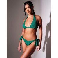 South Beach Textured Halterneck Bikini Top Green