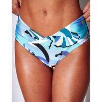 South Beach Printed V-Waist Bikini Bottoms Blue Mix