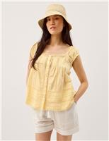 Pure Cotton Square Neck Blouse