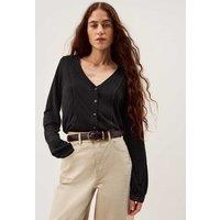 Monsoon Linen Rich Ladder Detail Shirt Black