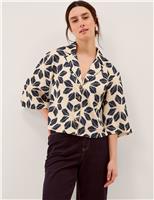 Monsoon Floral Revere Collar Shirt Navy Mix