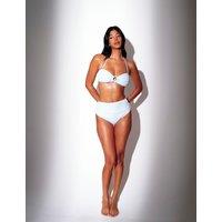 South Beach Striped Ring Detail Bandeau Bikini Top Blue Mix