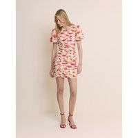 Nobody's Child Pure Cotton Floral Mini Bodycon Dress Red