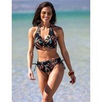 Pour Moi Madrid Printed High Leg Bikini Bottoms Black Mix