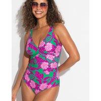 Pour Moi Free Spirit Tummy Control Floral Swimsuit Green Mix