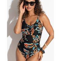 Pour Moi Mauritius Tummy Control Scoop Neck Swimsuit Black Mix